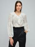 Блуза белая с воланами и пышными рукавами