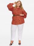 Блуза с широкими рукавами и леопардовым принтом