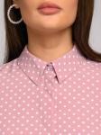 Блуза розовая в горошек с длинными рукавами