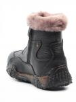 T6617 BLACK Ботинки детские зимние (натуральная кожа, натуральный мех)