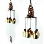 Колокольчик MW-K-002-X 5 колокольчиков Хотей на монетах - символ привлечения богатства 42см металл