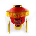 Китайский фонарик A6304-04 Пагода с кисточками ткань уп2шт h-35см d-26см
