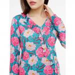 Блузка жен.арт.172-2, изумрудно-розовая