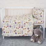 Постельное белье в детскую кроватку 1304/1 Лесная сказка бежевый ГОСТ