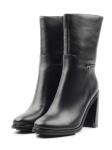 2A282-05B-1 BLACK Полусапоги женские (натуральная кожа, байка)