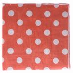 Салфетки Горох белый на красном, 33*33 см, 12 шт. #703005
