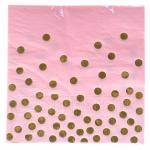 Салфетки Горошек золото, 33*33 см, 6 шт. #1502-2869