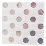 Салфетки Горошек серебро, 33*33 см, 6 шт. #1502-3782