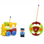 Mioshi Tech Машинка р/у "Маленький паровоз" (14,5х17 см, 2 канала,  свет., звук, фигурка, жёлтый)