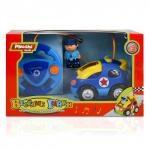 Mioshi Tech Машинка р/у "Полицейский автомобиль" (13,5х12 см, 2 канала,  свет., звук, фигурка, голубой)