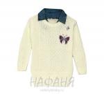 Вязанный джемпер с джинсовым воротником