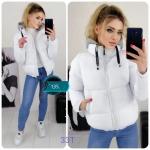 Болоневая куртка с трикотажным капюшоном, белая 33T SN