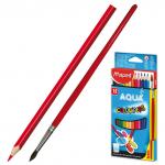 Карандаши цветные акварельные MAPED (Франция) "Color Pep's", 12 цв +кисть, 2,9мм, европодвес, 836011