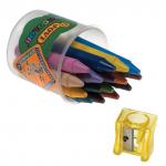 Восковые мелки утолщенные JOVI (Испания), 16 цв., ДЕТСКИЕ ОТ 3 ЛЕТ, пластиковый стакан,точилка,980/16