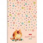 Тетрадь А4 80л. HATBER гребень, клетка, матовая ламинация, Счастливчики (4 вида в спайке), T373835