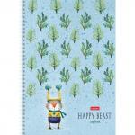 Тетрадь А4 80л. HATBER гребень, клетка, матовая ламинация, Счастливчики (4 вида в спайке), T373835