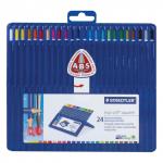 Карандаши цветные акварельные STAEDTLER ПРЕМИУМ Ergosoft, 24 цв., трехгранные, пласт.футляр,156SB24