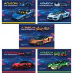 Альбом д/рис. А4 24л., скоба, обложка картон, HATBER, 205х290мм, Car Design, 24А4В