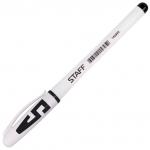 Ручка гелевая с грипом STAFF Manager, ЧЕРНАЯ, корпус белый, игольч. узел 0,5мм, линия 0,35мм, 142393