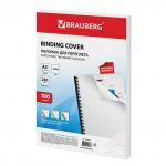 Обложки картон. д/переплета БОЛЬШОЙ ФОРМАТ А3, КОМПЛ.100шт, под кожу, 230г/м2 белые, BRAUBERG,530945