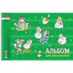 Альбом д/рис. А4 40л., спираль, обложка картон, HATBER, 205х290мм, Забавы (4 вида в спайке), 40А4Всп