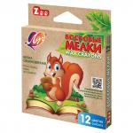 Восковые мелки ЛУЧ Zoo, 12 цв, шестигранные, картонная упаковка с европодвесом, 12 с865-08