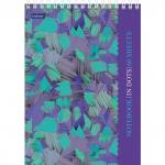 Блокнот А5 (146х205мм) 60л, гребень, лакированный, подложка, в точку, HATBER Premium,Мозаика,B331859