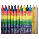 Восковые мелки ЛУЧ Престиж, 12 цв (10цв+2 цв.зол,сереб), картон. упак. с европодвесом,23 с1434-08