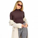 Водолазка женская однотонная "Kare" (коричневый), арт.57824