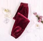 Бархатные брюки бордо AN123