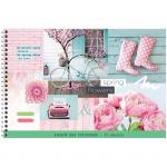 Альбом для рисования 40л., А4, на гребне Стиль.Spring collage., А40сп_33633