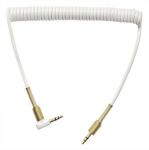 Кабель 3,5 мм - 3,5 мм AUX витой, белый, 90 градусов