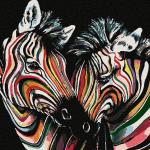 KHM0076 Картина по номерам (30х30) ПОЛОСАТАЯ ДРУЖБА (26 цветов) 1/23