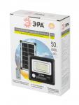 Прожектор св/д уличный на солн. бат. ЭРА 50W(360lm) 5000K 6K с датч. движения ПДУ IP65 8645