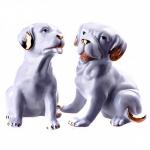 Собака белая h=13 см. (в ассорт.) (фарфор) (кор. 48 шт.)