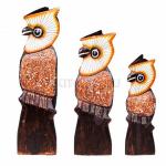 Совы (набор 3 шт.) h=20, 25, 30 см. (в ассорт.) (дерево)