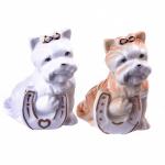 Собака с подковой h=7 см. (в ассорт.) (фарфор) (кор. 192 шт.)