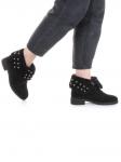 2265-B503M-Y828 BLACK Ботинки женские (натуральная замша, нат.мех)