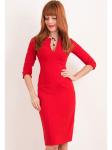 00293 Платье красное с вырезом