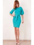 00286 Платье бирюзовое с поясом