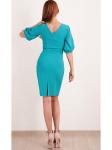 00286 Платье бирюзовое с поясом