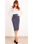00308 Юбка карандаш серая.