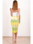 00493 Юбка кружевная желто-зеленая