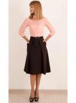 00376 Юбка со шлевками, темно-коричневая.