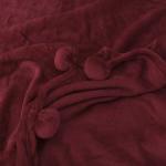 Покрывало бубон  цвет винный