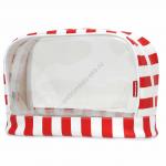 Косметичка 351/1 кожзам полоска красный/белый