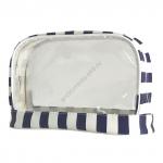 Косметичка 351/1 кожзам полоска синий/белый