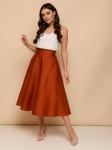 ***Юбка терракотового цвета  расклешенная длины миди