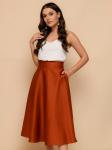 ***Юбка терракотового цвета  расклешенная длины миди