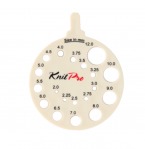 Линейка для измерения размера спиц KnitPro, круглая, белая. Арт.10991